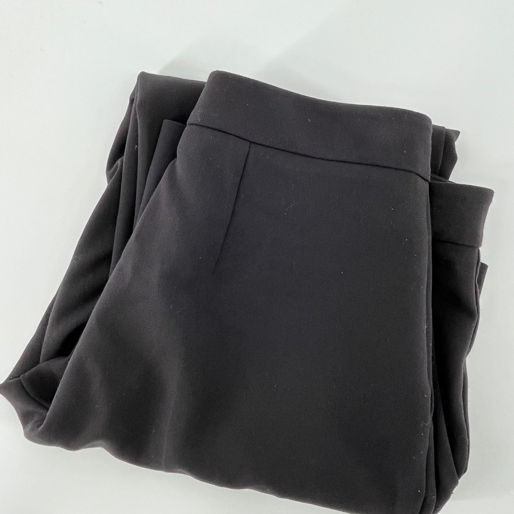 Nine West Womens Black Wide Leg Dress Pants Trouser Size 6 Crease P17-521